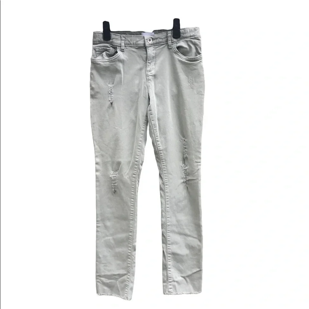CHILDRENS PLACE GIRLS DISTRESSED LIGHT GREEN PANTS
